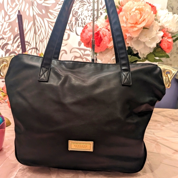 Versace Bags Versace Perfume Vegan Leather Black Bag Poshmark